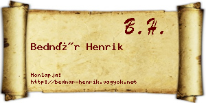 Bednár Henrik névjegykártya